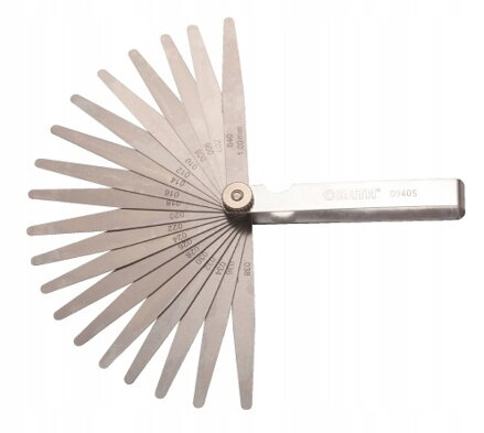 SATA STRAIGHT BLADE FEELER GAUGE 23 doštičiek 0,02–1,0 mm