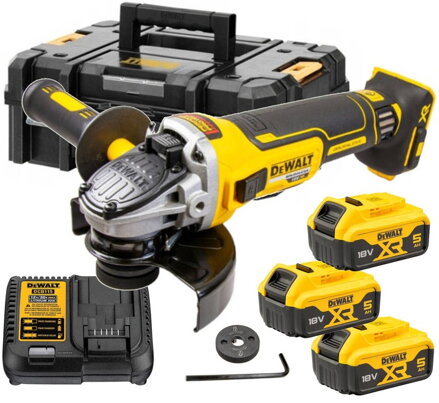 DEWALT AKUMULÁTOROVÁ UHLOVÁ BRÚSKA 125MM 18V 3X 5,0AH SADA 